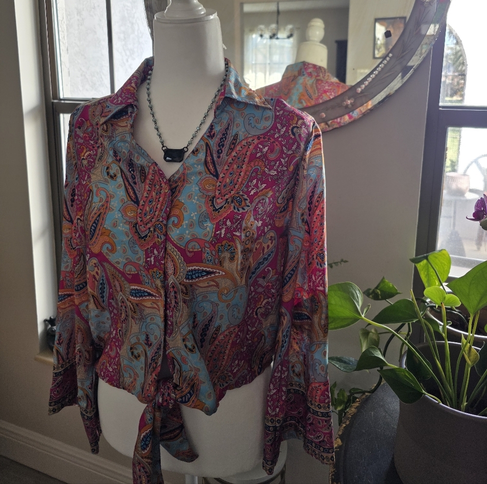 Chelsea & Theodore Multicolor Paisley Blouse